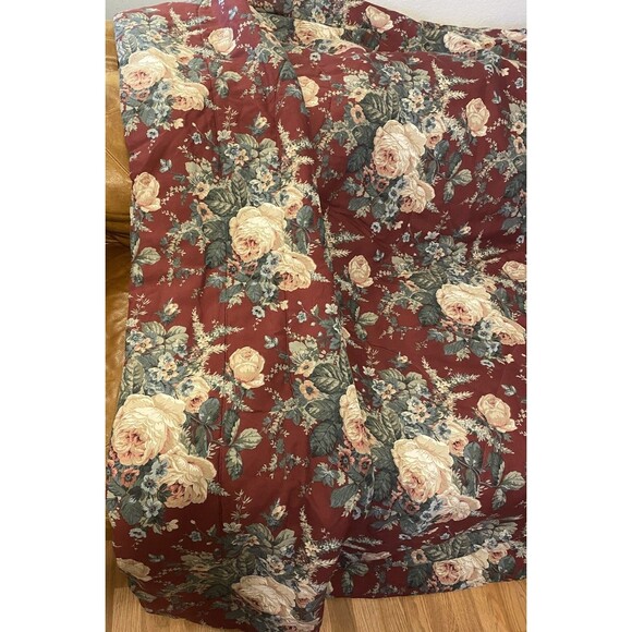 Vintage Dan Rivers Queen Reversible Comforter Floral Stripe + 2 Shams - Picture 3 of 7